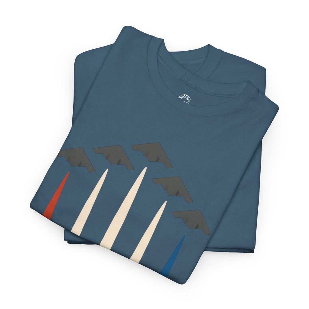 B-2 Bomber Graphic Tee with Americana Design - Gutsy Garb