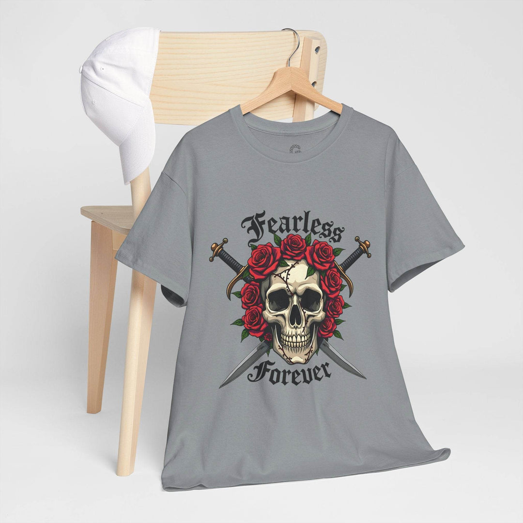 Fearless Forever Skull Shirt with Roses & Daggers - Gutsy Garb
