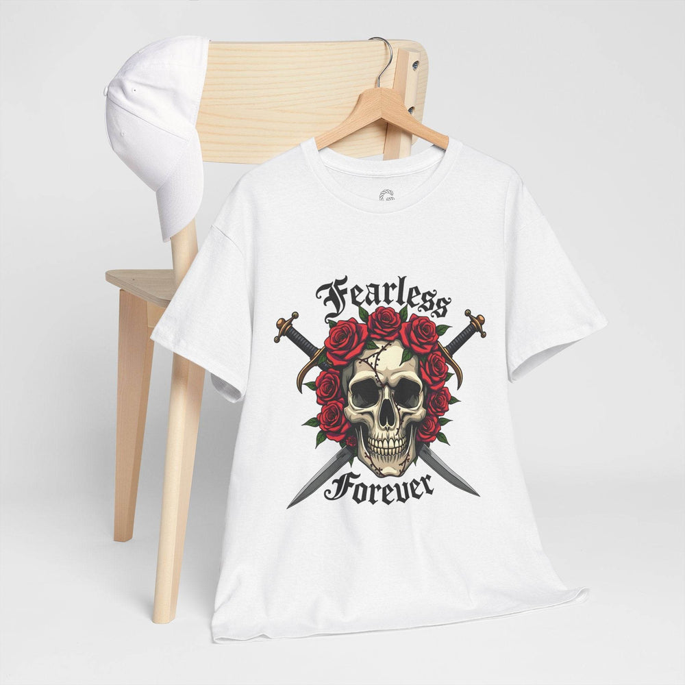 Fearless Forever Skull Shirt with Roses & Daggers - Gutsy Garb
