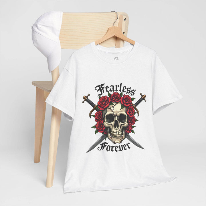 Fearless Forever Skull Shirt with Roses & Daggers - Gutsy Garb