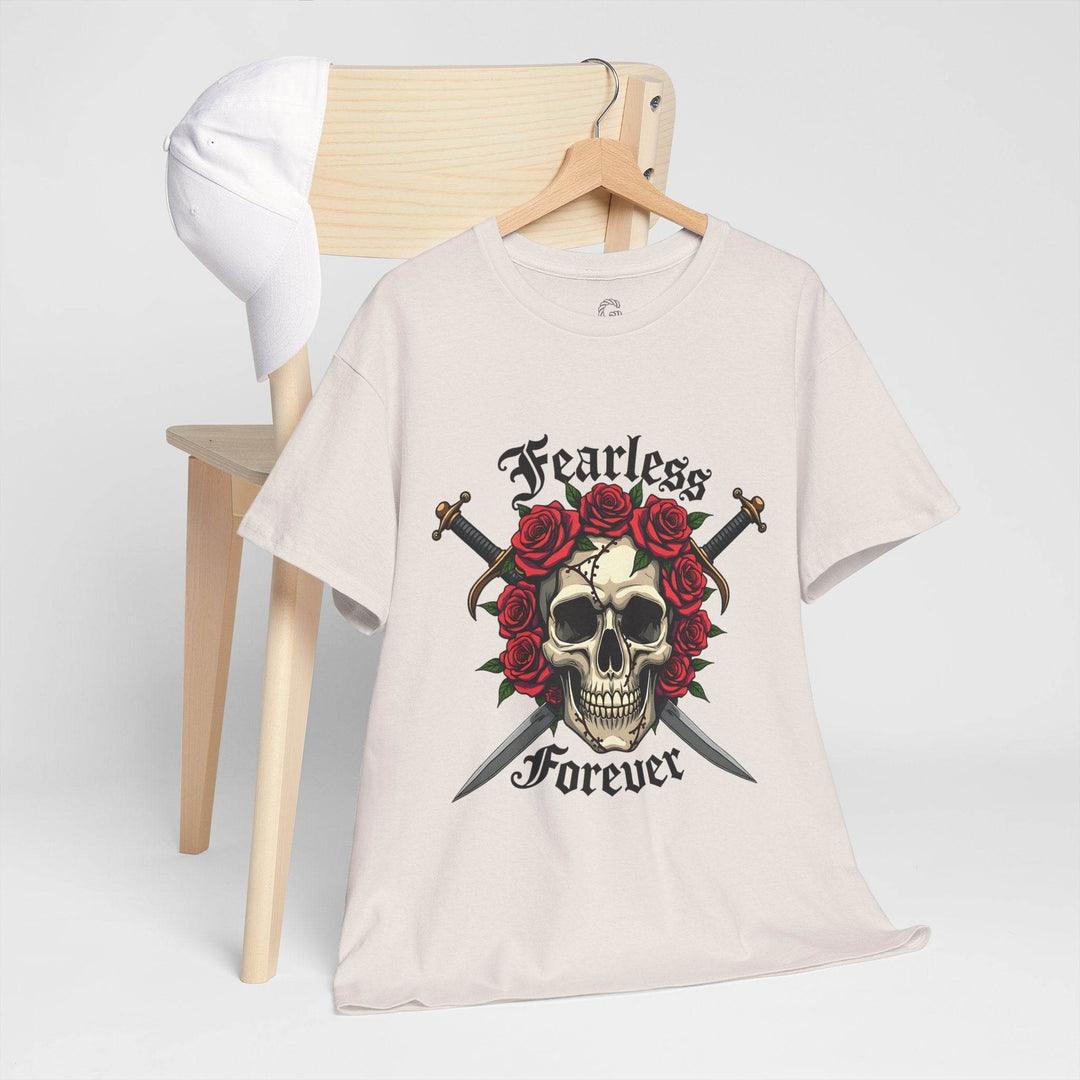 Fearless Forever Skull Shirt with Roses & Daggers - Gutsy Garb