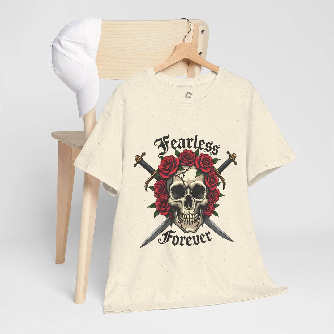 Fearless Forever Skull Shirt with Roses & Daggers - Gutsy Garb