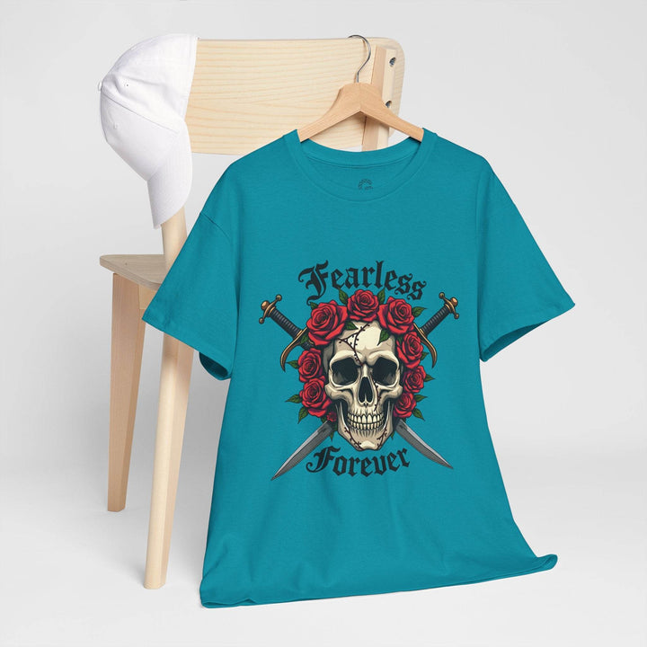 Fearless Forever Skull Shirt with Roses & Daggers - Gutsy Garb