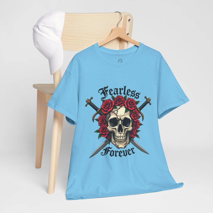 Fearless Forever Skull Shirt with Roses & Daggers - Gutsy Garb