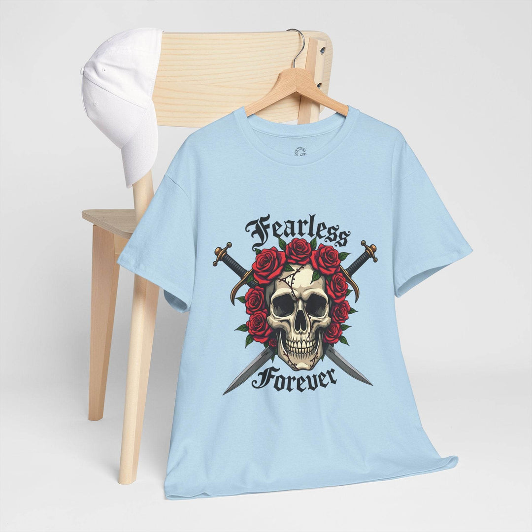 Fearless Forever Skull Shirt with Roses & Daggers - Gutsy Garb