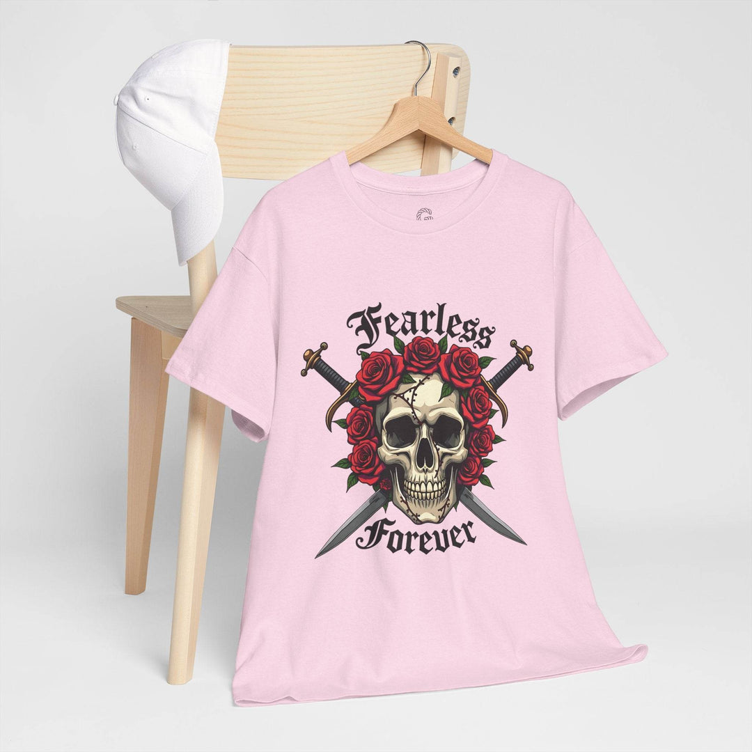 Fearless Forever Skull Shirt with Roses & Daggers - Gutsy Garb
