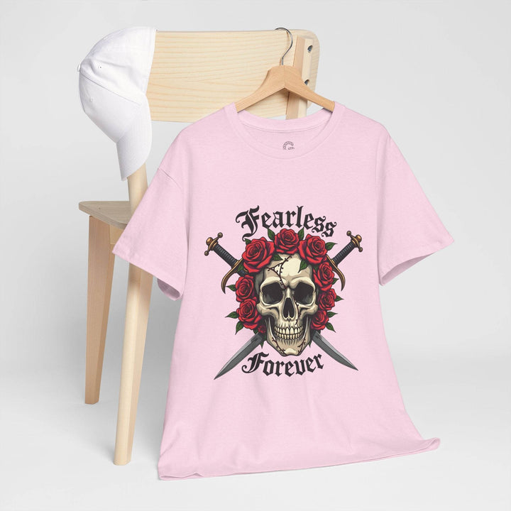 Fearless Forever Skull Shirt with Roses & Daggers - Gutsy Garb