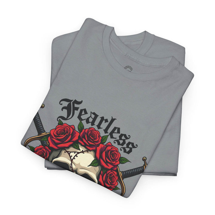 Fearless Forever Skull Shirt with Roses & Daggers - Gutsy Garb
