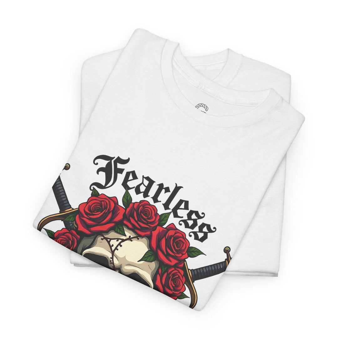 Fearless Forever Skull Shirt with Roses & Daggers - Gutsy Garb