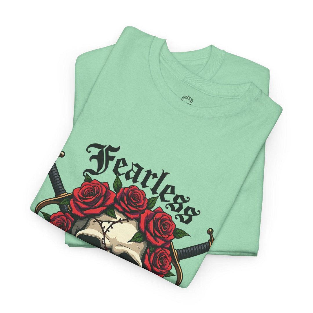 Fearless Forever Skull Shirt with Roses & Daggers - Gutsy Garb