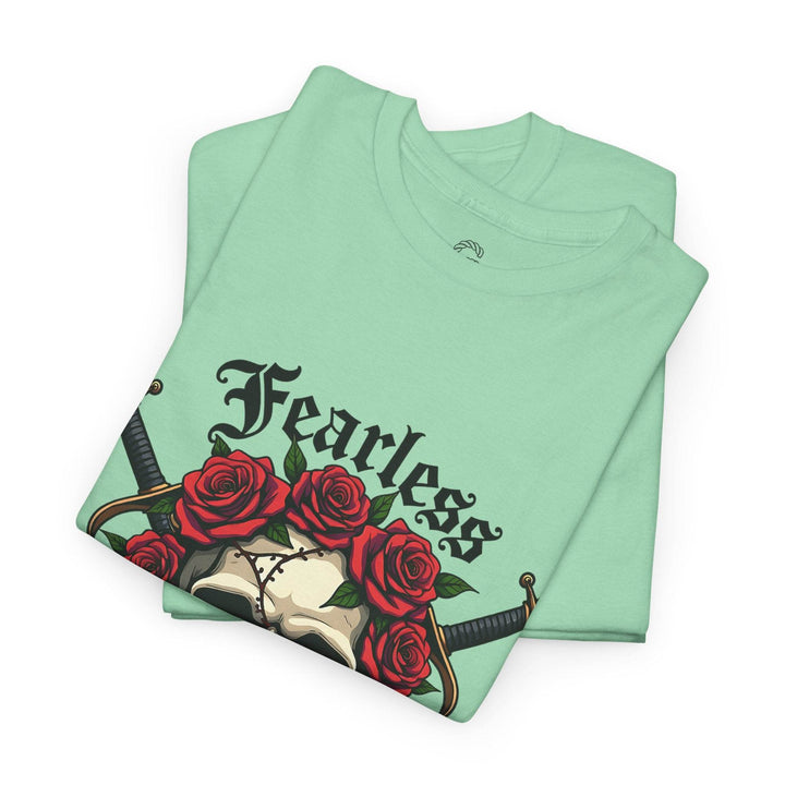 Fearless Forever Skull Shirt with Roses & Daggers - Gutsy Garb