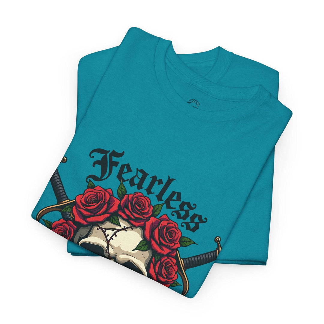 Fearless Forever Skull Shirt with Roses & Daggers - Gutsy Garb