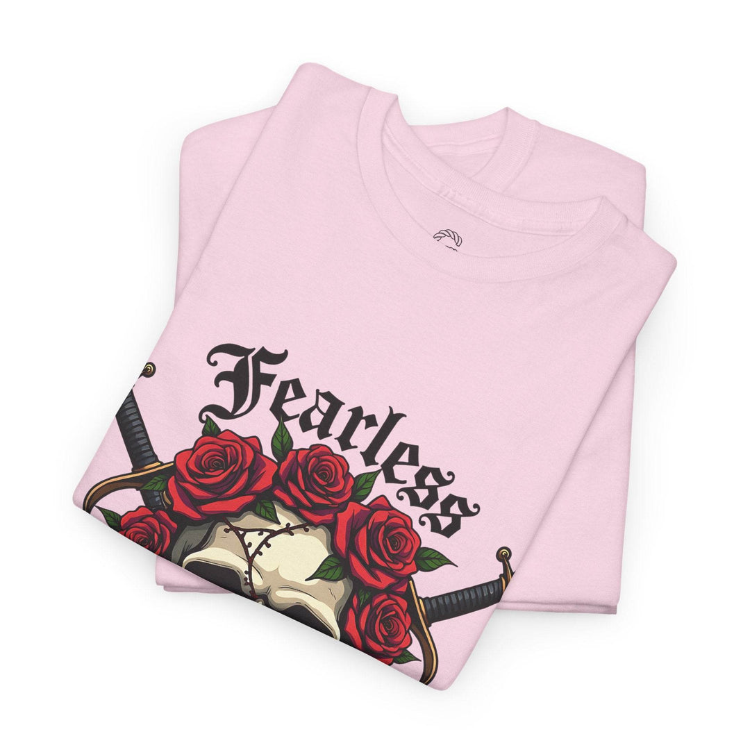 Fearless Forever Skull Shirt with Roses & Daggers - Gutsy Garb