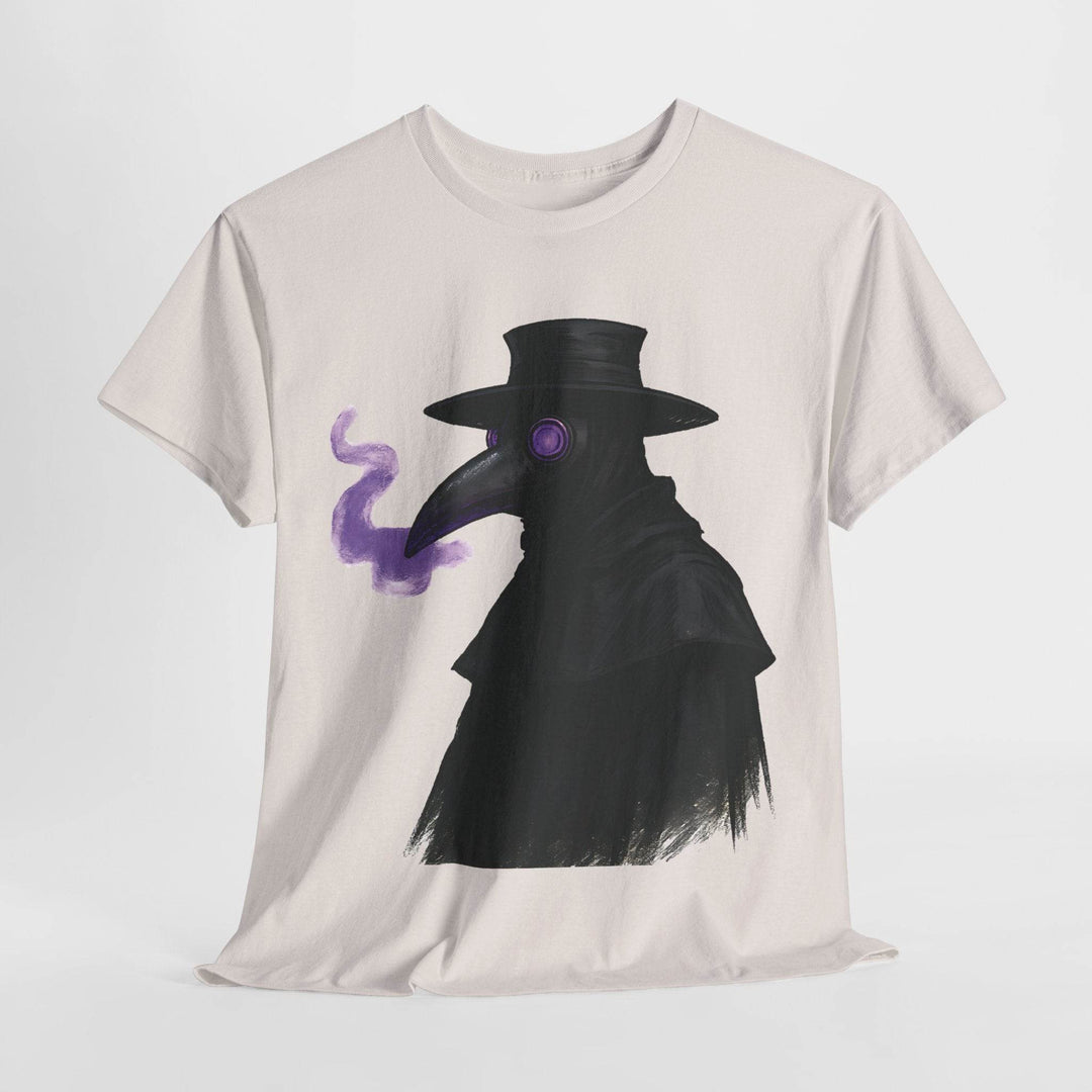 Plague Doctor T-Shirt with Bold Purple Design - Gutsy Garb