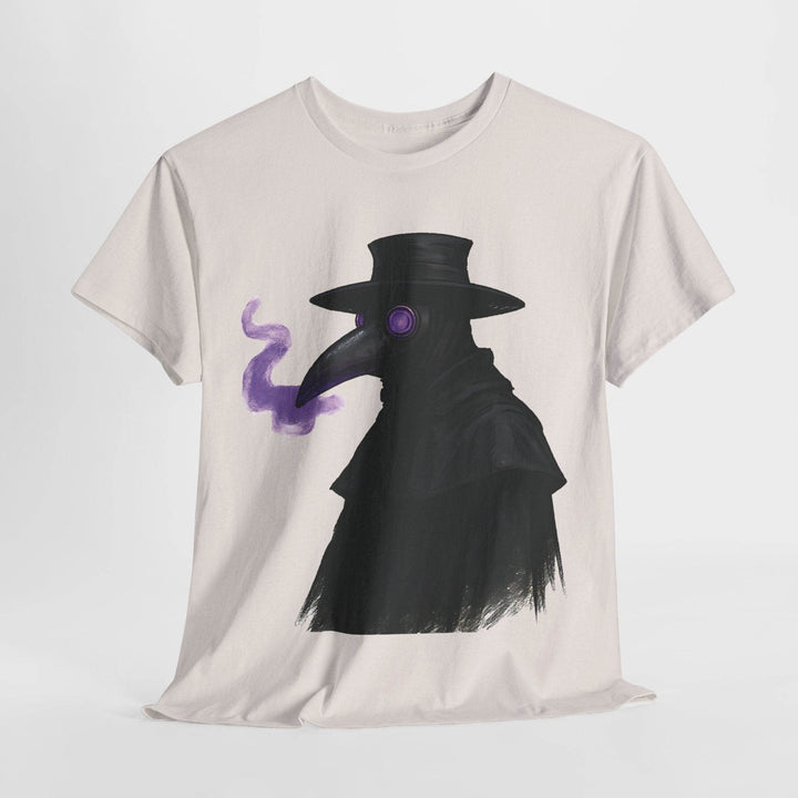 Plague Doctor T-Shirt with Bold Purple Design - Gutsy Garb