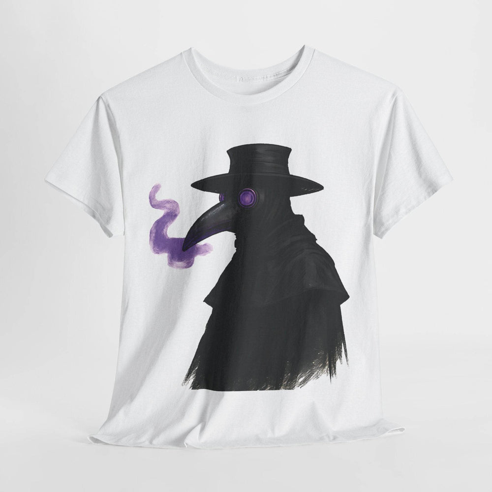 Plague Doctor T-Shirt with Bold Purple Design - Gutsy Garb