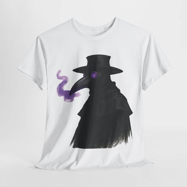 Plague Doctor T-Shirt with Bold Purple Design - Gutsy Garb