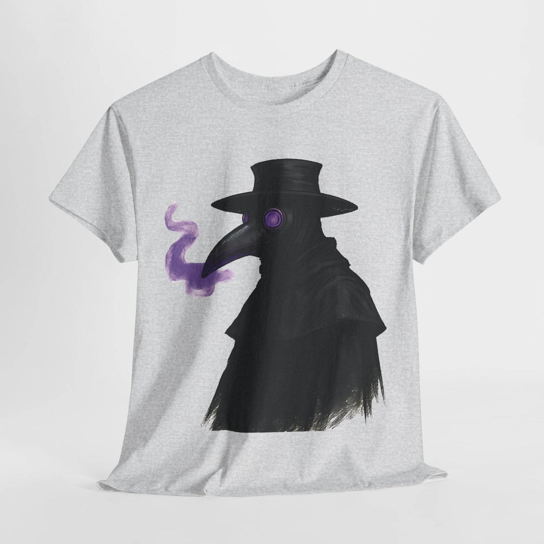 Plague Doctor T-Shirt with Bold Purple Design - Gutsy Garb