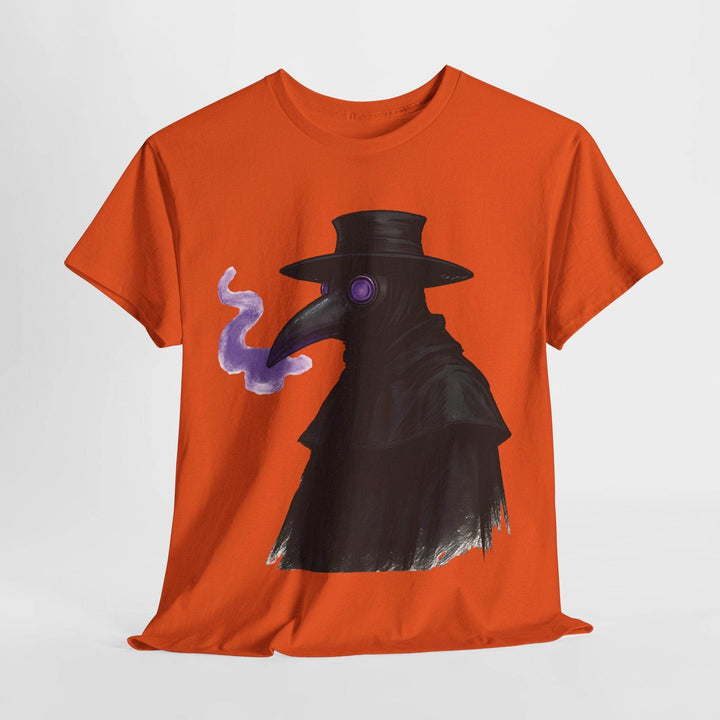Plague Doctor T-Shirt with Bold Purple Design - Gutsy Garb
