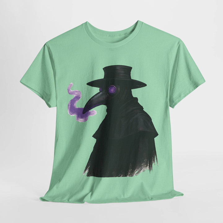 Plague Doctor T-Shirt with Bold Purple Design - Gutsy Garb