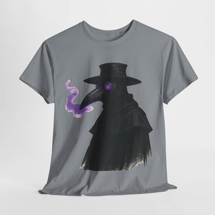 Plague Doctor T-Shirt with Bold Purple Design - Gutsy Garb