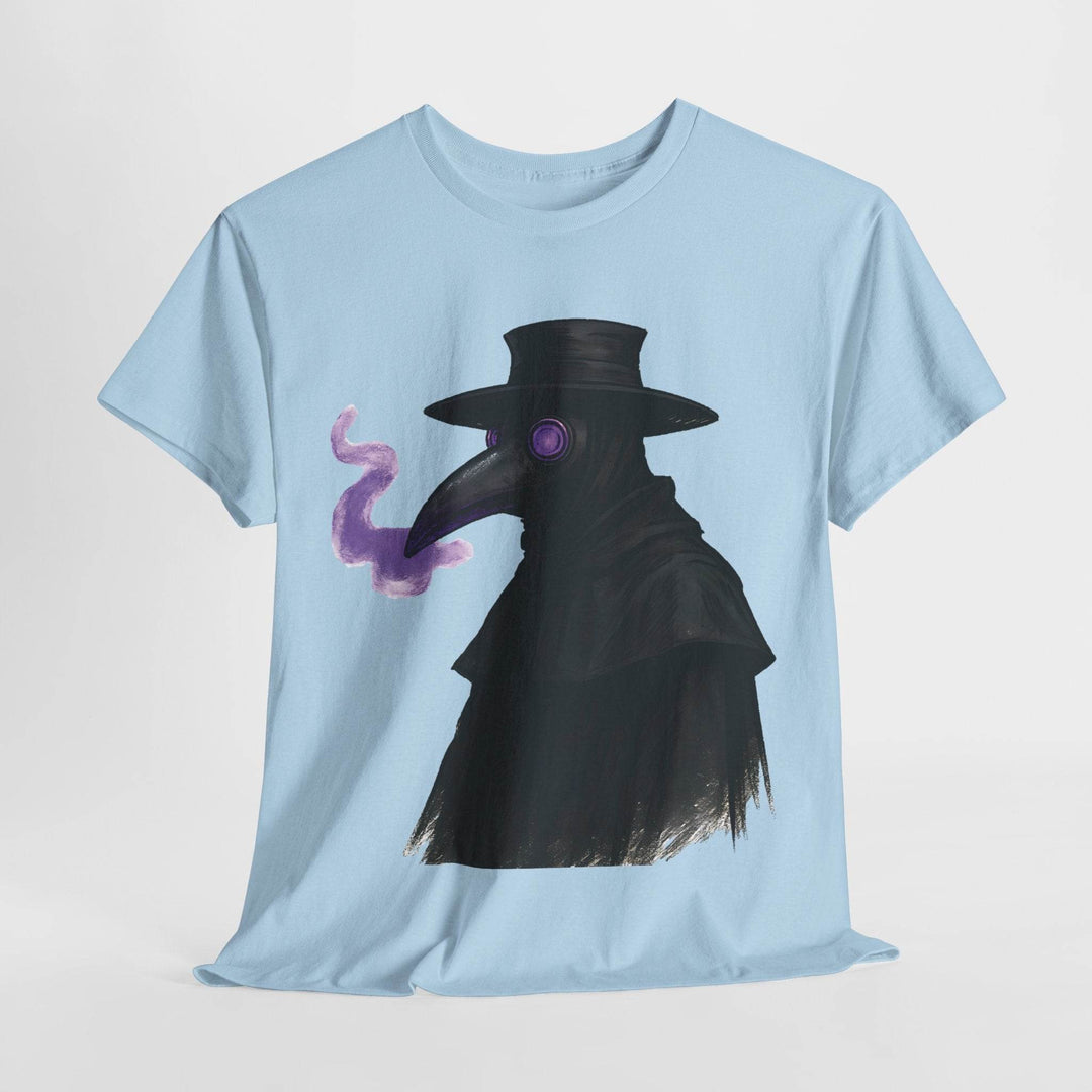 Plague Doctor T-Shirt with Bold Purple Design - Gutsy Garb