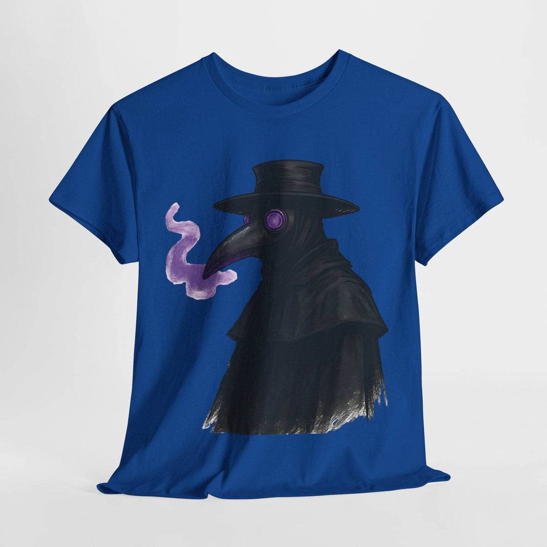 Plague Doctor T-Shirt with Bold Purple Design - Gutsy Garb
