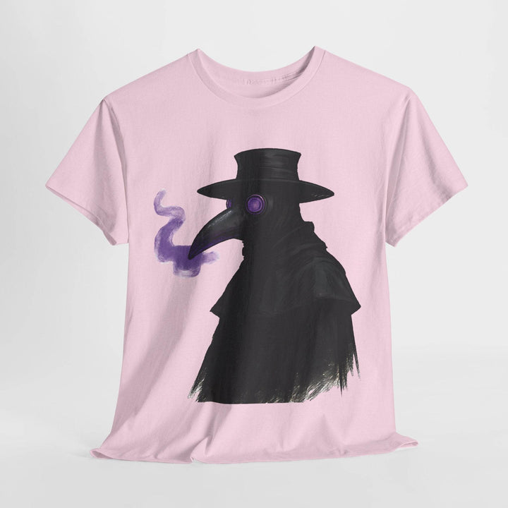 Plague Doctor T-Shirt with Bold Purple Design - Gutsy Garb