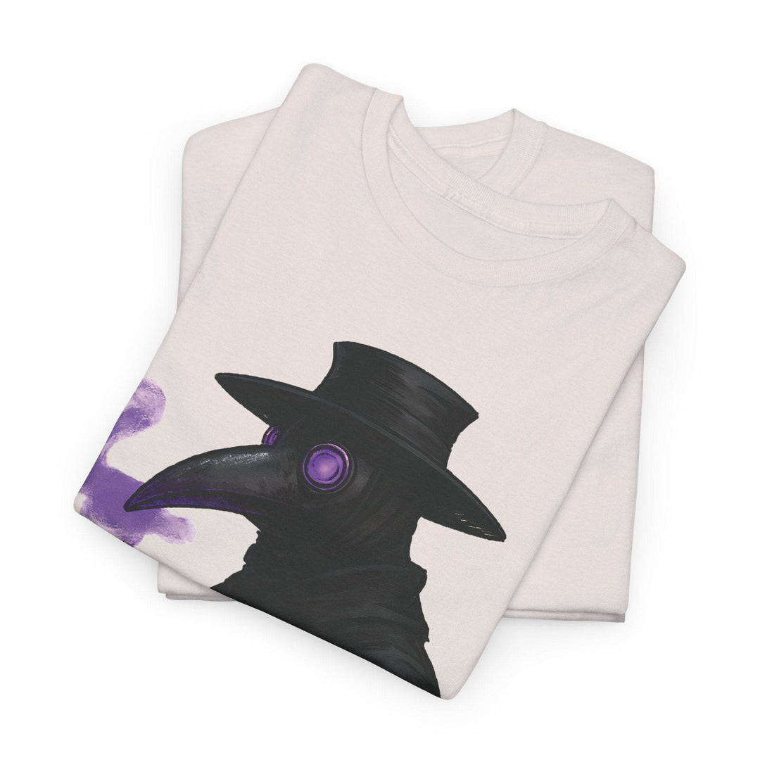 Plague Doctor T-Shirt with Bold Purple Design - Gutsy Garb