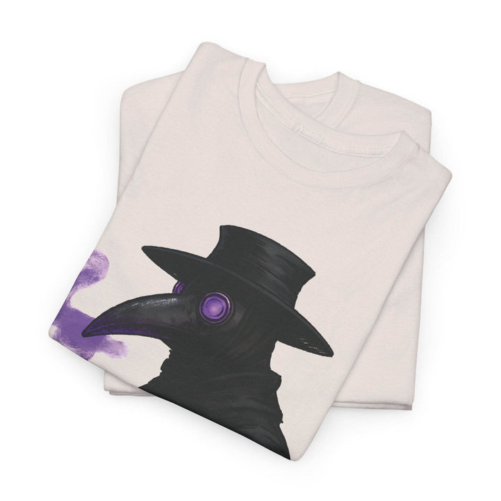 Plague Doctor T-Shirt with Bold Purple Design - Gutsy Garb