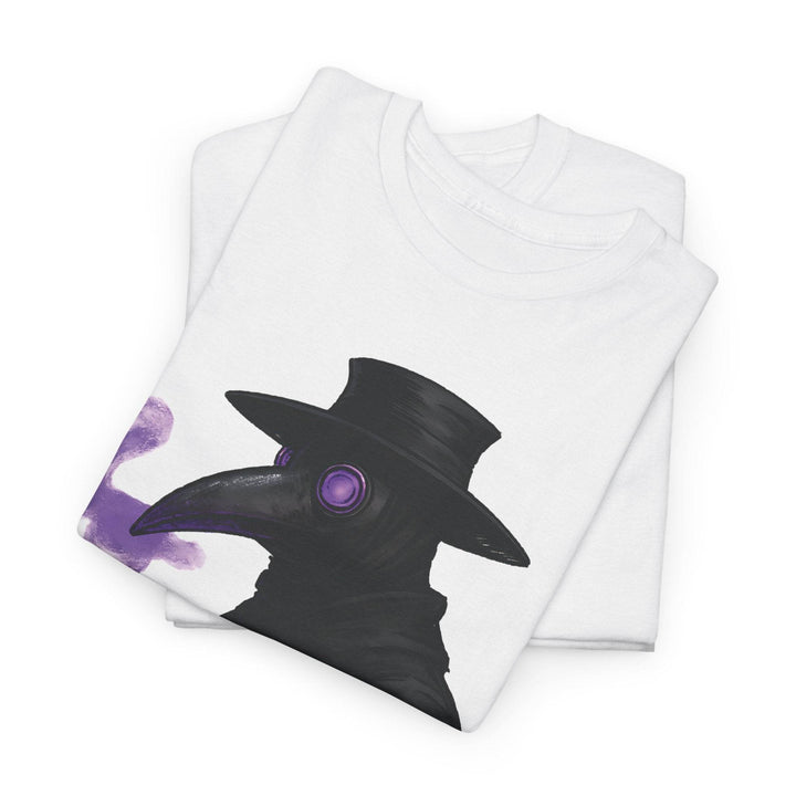 Plague Doctor T-Shirt with Bold Purple Design - Gutsy Garb