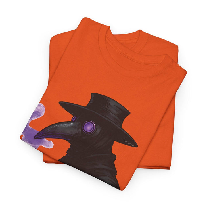 Plague Doctor T-Shirt with Bold Purple Design - Gutsy Garb