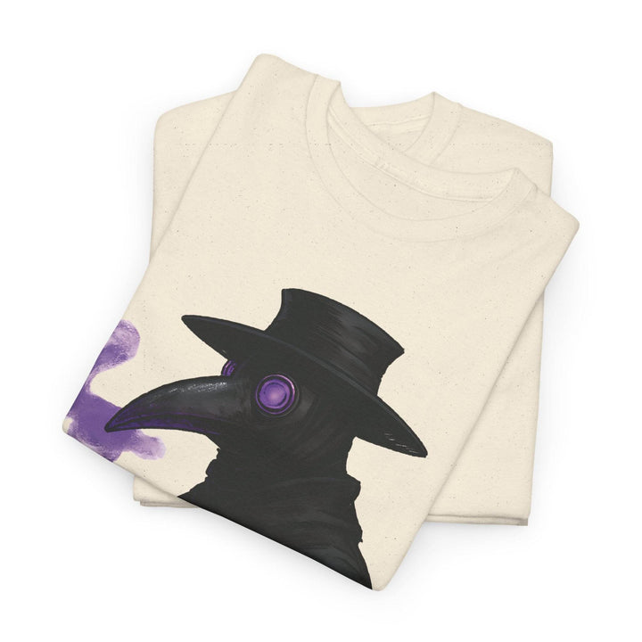 Plague Doctor T-Shirt with Bold Purple Design - Gutsy Garb