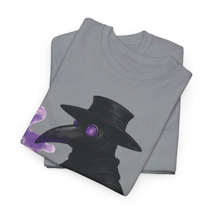 Plague Doctor T-Shirt with Bold Purple Design - Gutsy Garb