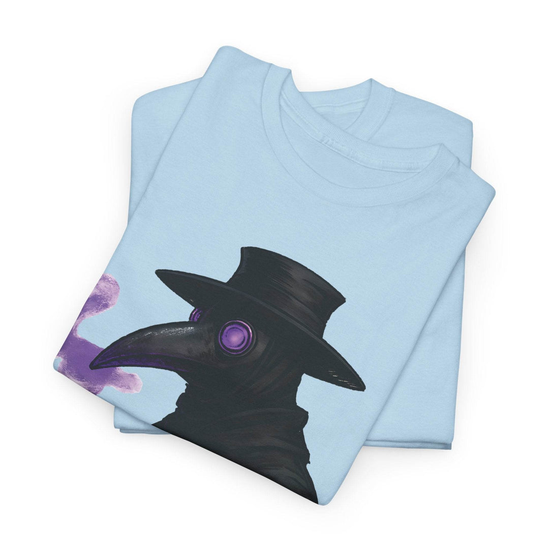 Plague Doctor T-Shirt with Bold Purple Design - Gutsy Garb
