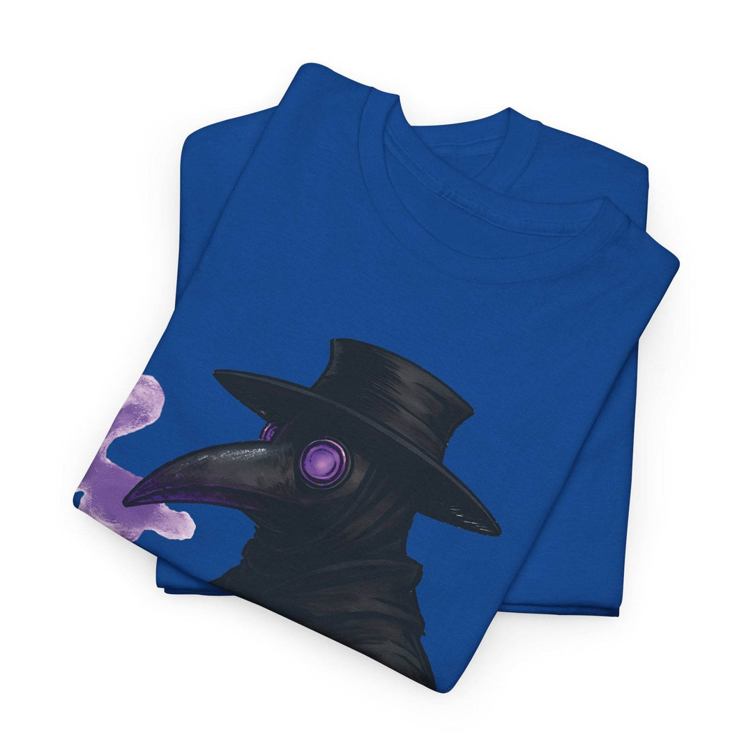 Plague Doctor T-Shirt with Bold Purple Design - Gutsy Garb