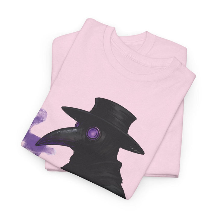 Plague Doctor T-Shirt with Bold Purple Design - Gutsy Garb