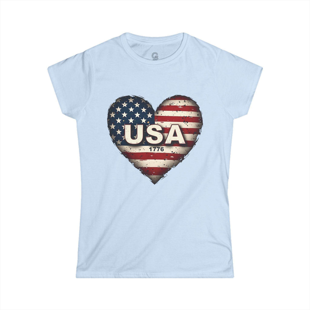 Patriotic Women's Shirt Vintage Style USA Heart - Gutsy Garb