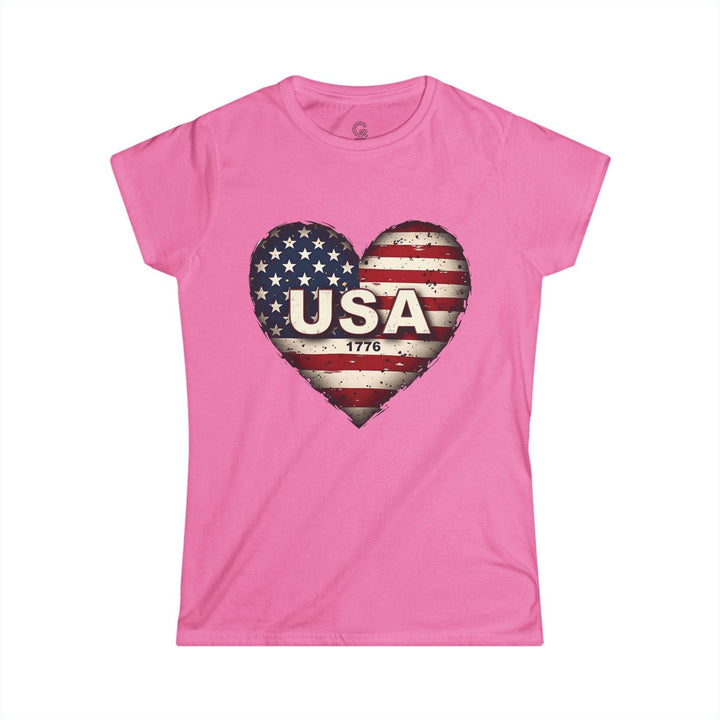 Patriotic Women's Shirt Vintage Style USA Heart - Gutsy Garb