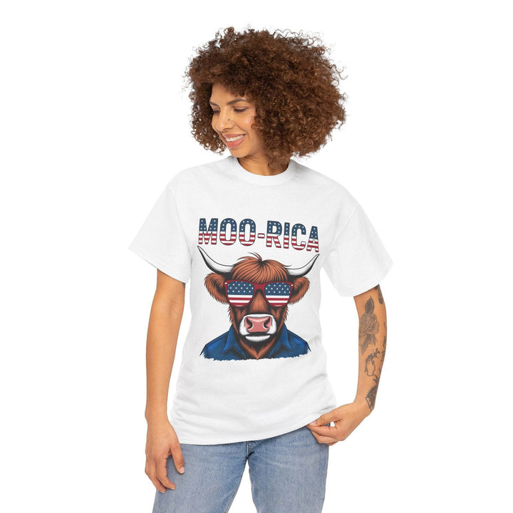 Patriotic Cow Graphic Tee with USA Design - Gutsy Garb