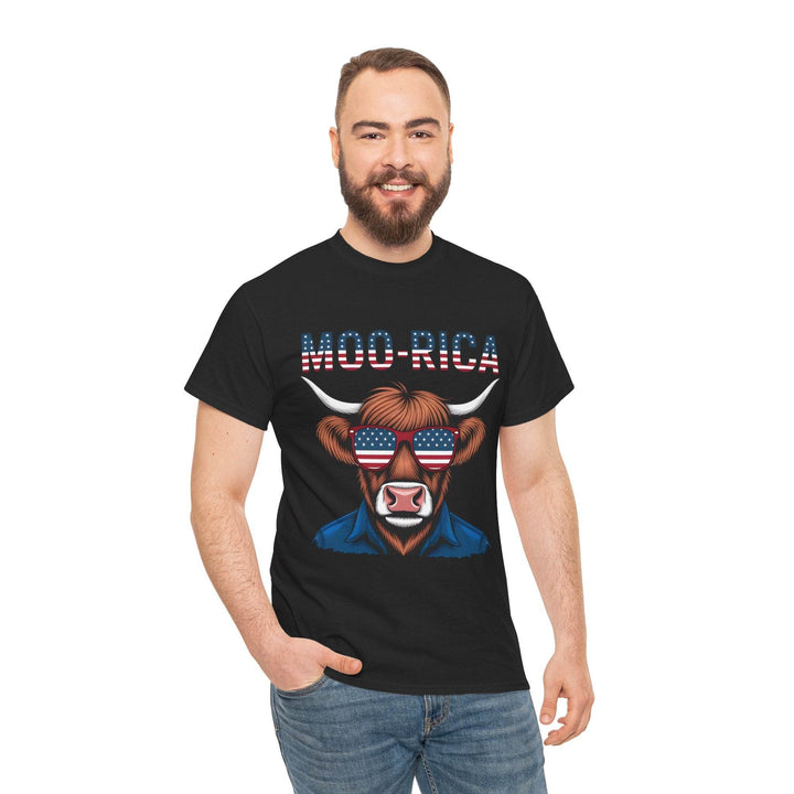 Patriotic Cow Graphic Tee with USA Design - Gutsy Garb