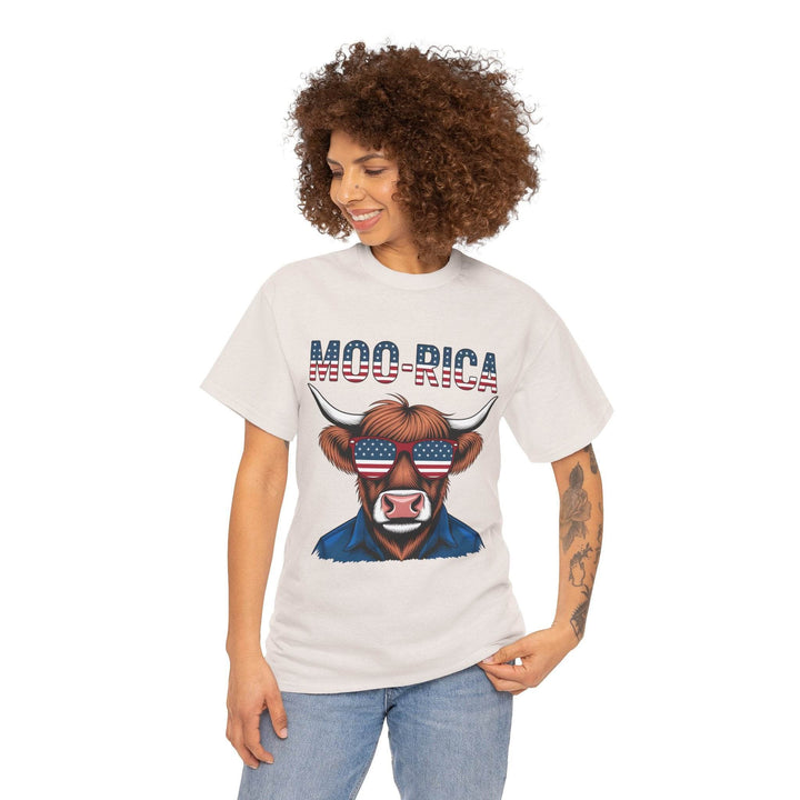 Patriotic Cow Graphic Tee with USA Design - Gutsy Garb