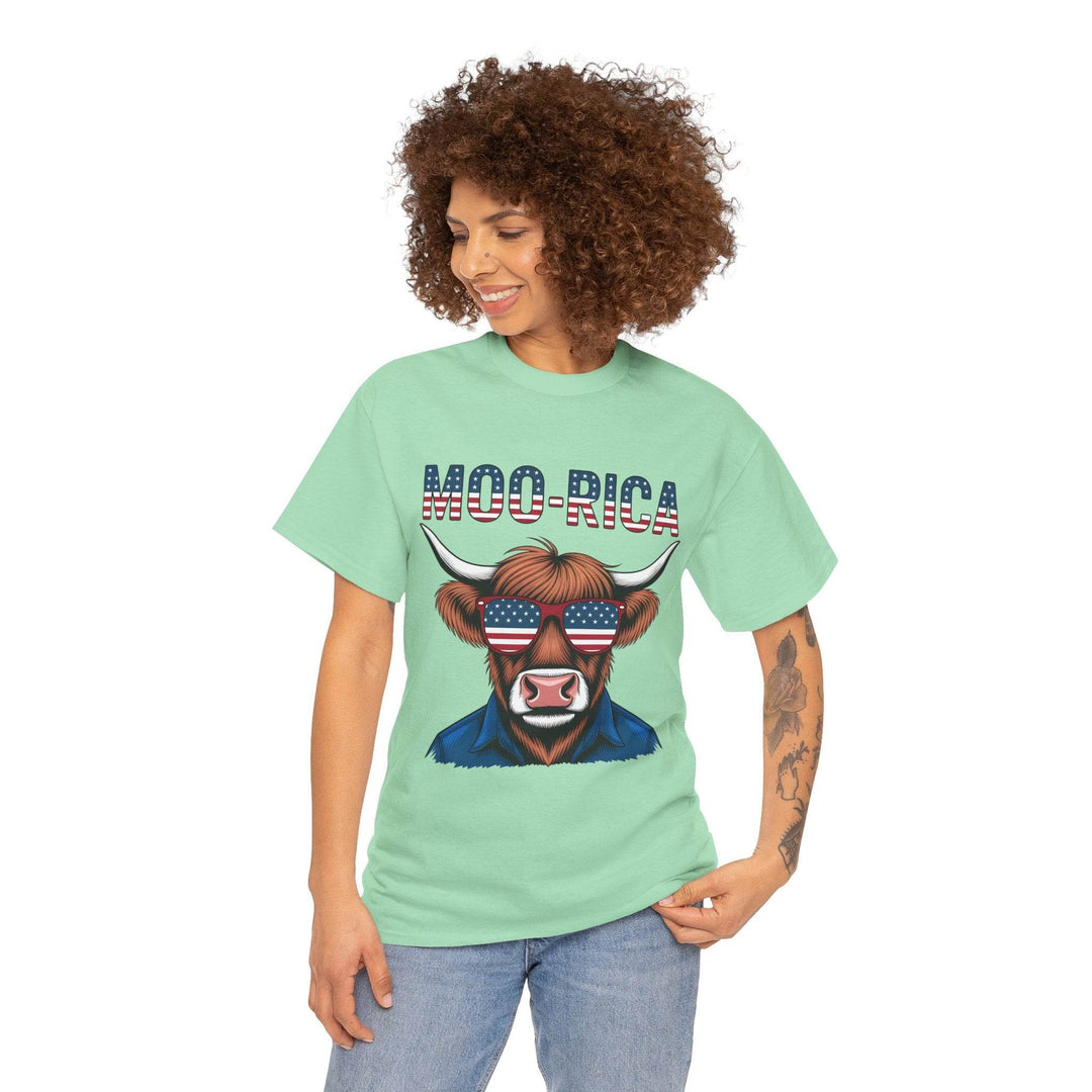 Patriotic Cow Graphic Tee with USA Design - Gutsy Garb