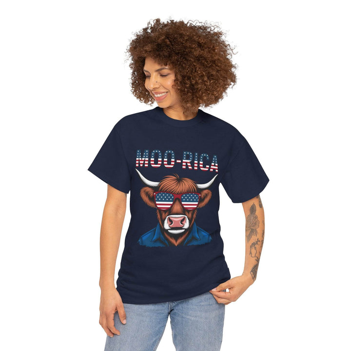 Patriotic Cow Graphic Tee with USA Design - Gutsy Garb