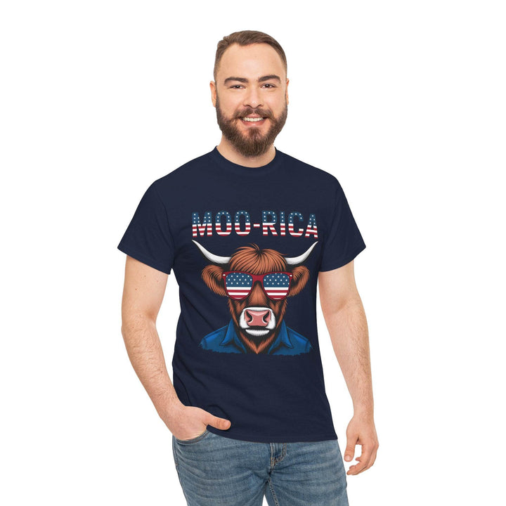 Patriotic Cow Graphic Tee with USA Design - Gutsy Garb