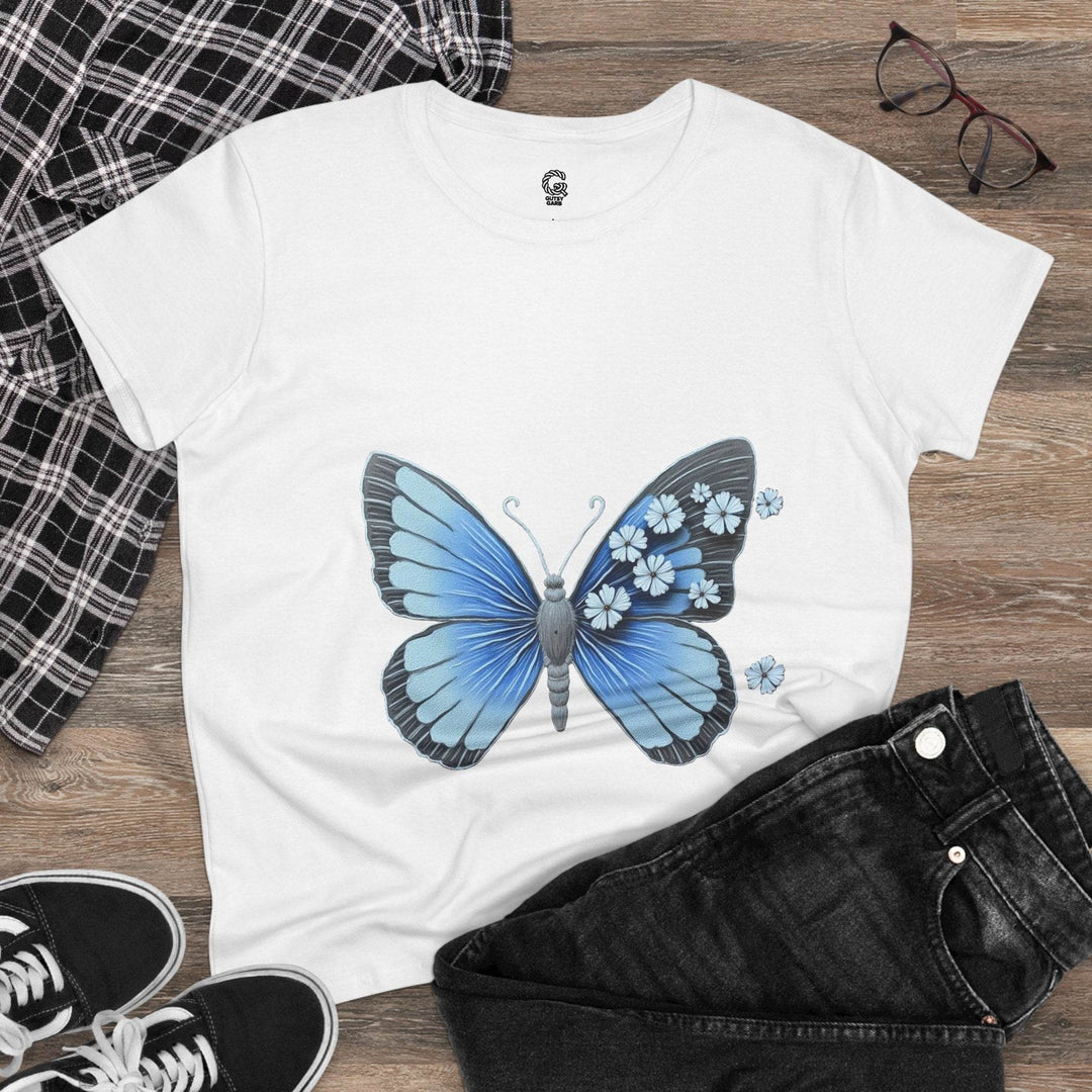 Butterfly Graphic Tee - Bold Blue Design - Gutsy Garb