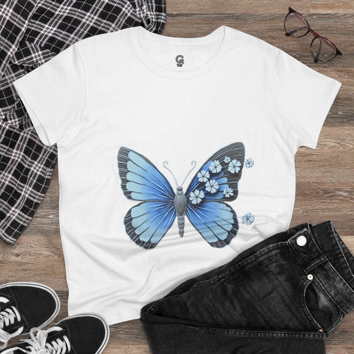 Butterfly Graphic Tee - Bold Blue Design - Gutsy Garb