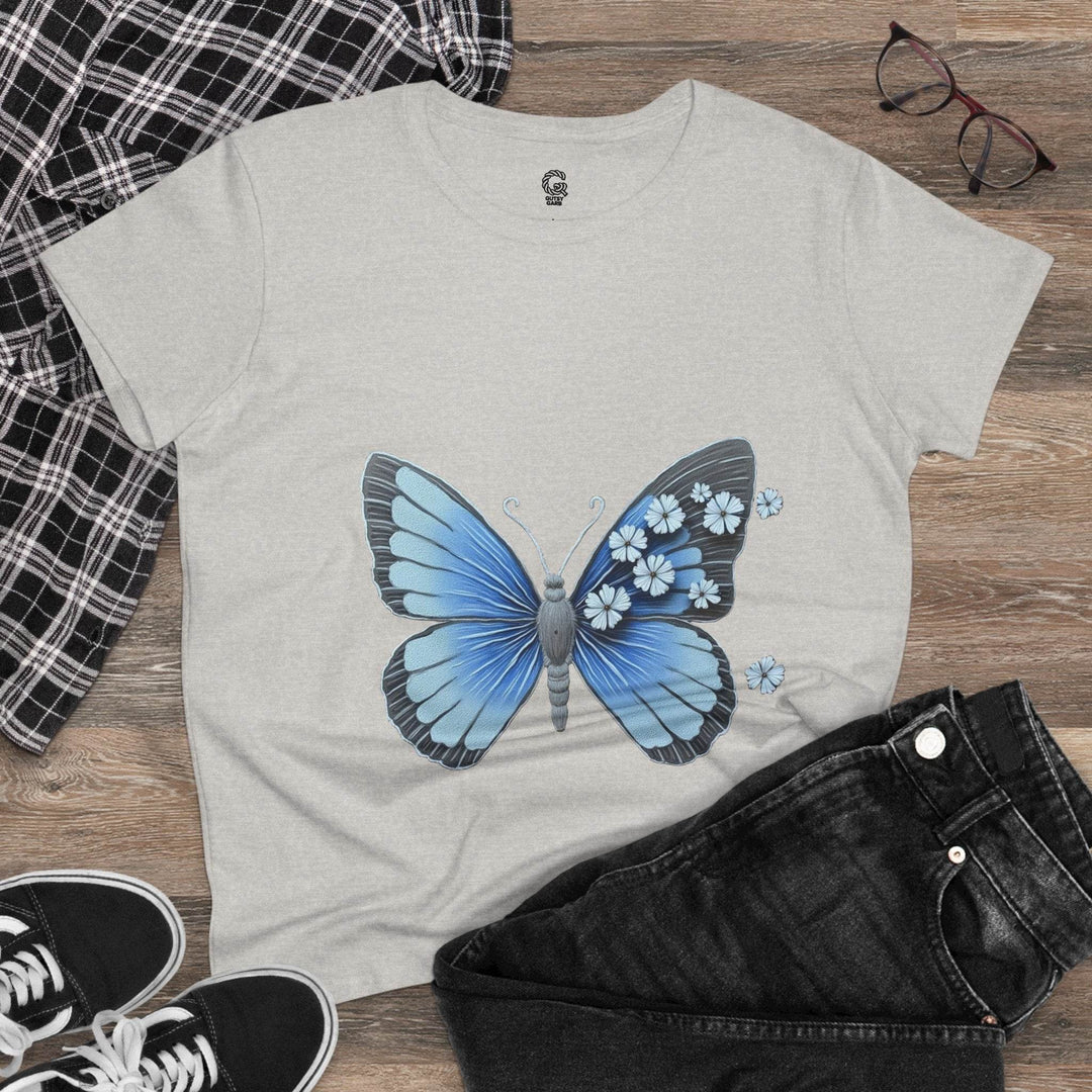 Butterfly Graphic Tee - Bold Blue Design - Gutsy Garb