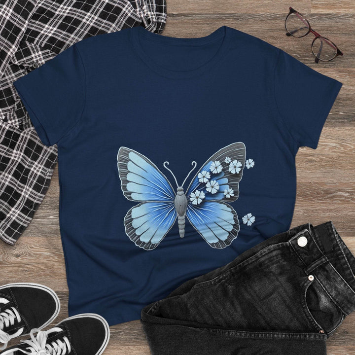 Butterfly Graphic Tee - Bold Blue Design - Gutsy Garb