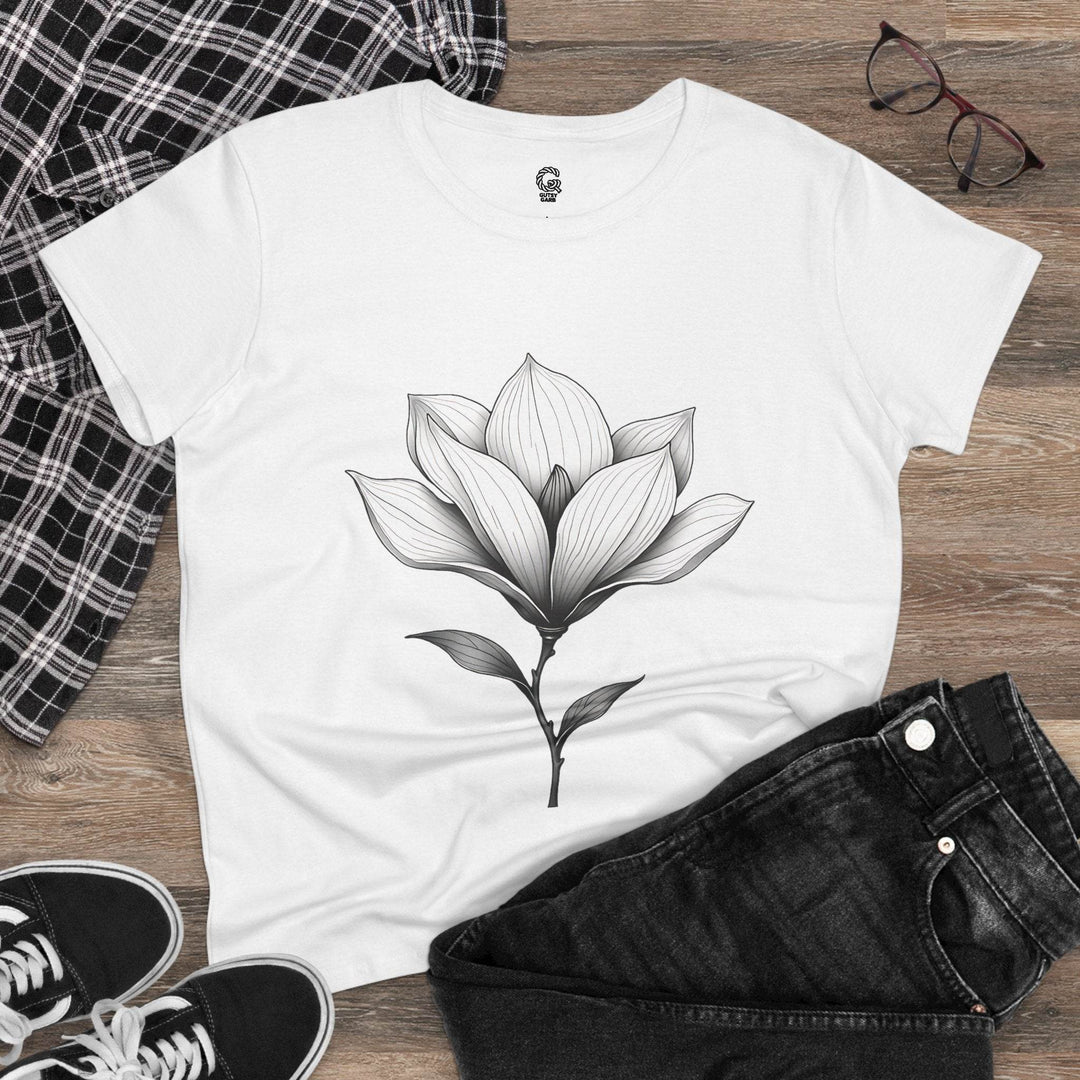 Magnolia Flower Graphic Tee - Bold Style - Gutsy Garb